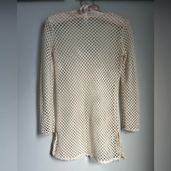 Retro Cream Mesh Top - Picture 3 of 4